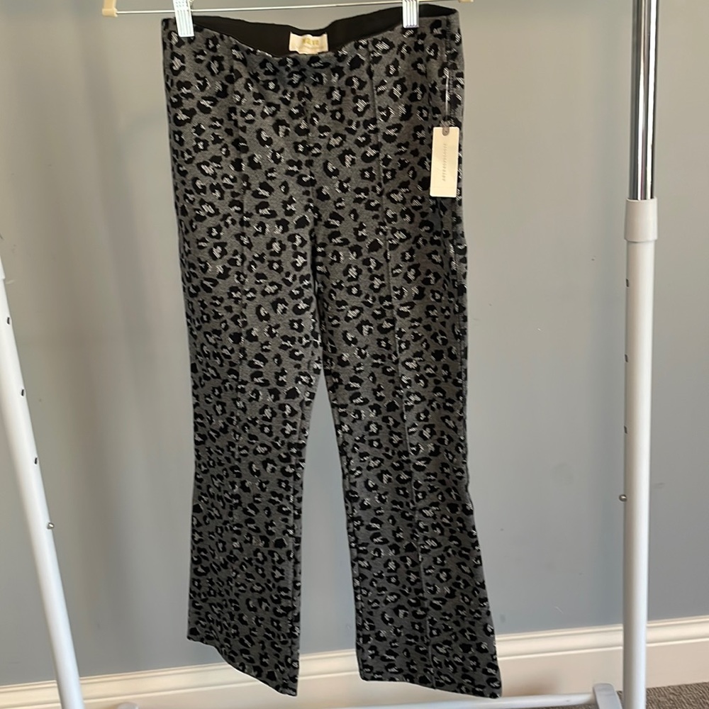 NWT Maeve Black Leopard Print Pant Sz S